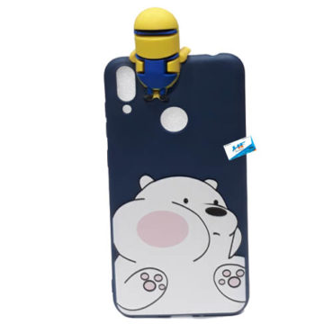 Honor 8C (Blue) Panda 3D Cartoon Soft Silicone Phone Case