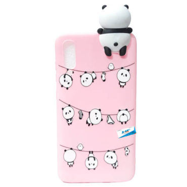 Samsung Galaxy A70/A70S Cute Soft Silicone Panda Back Cover (Pink)