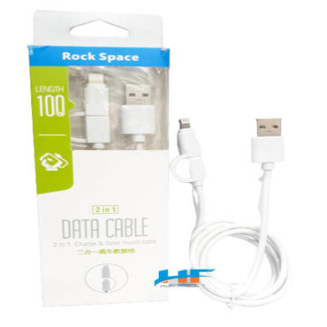 Rock Space RCB04088 2 in 1 Data Cable (White)