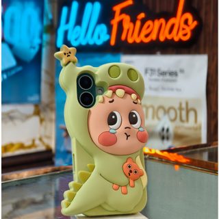 3D Cute  Iphone  Apple 16 Dinosaur Star Character Rubber Back Covers