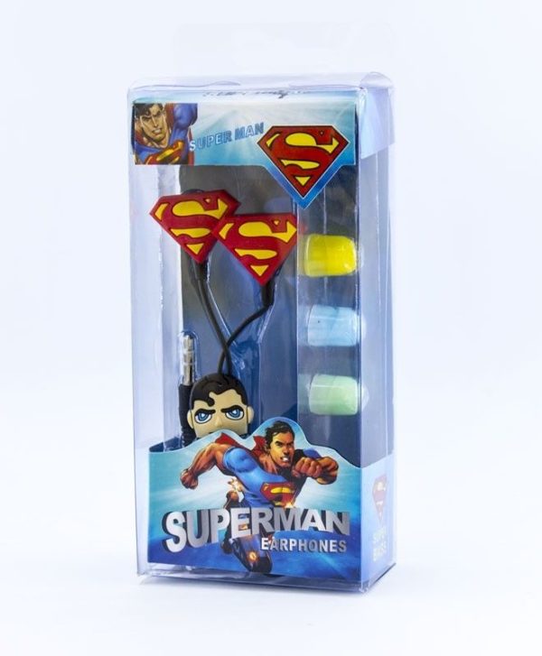 Superman Cartoon Earphone for Android Mobile and Media Player Headphone Wired Headset with Mic