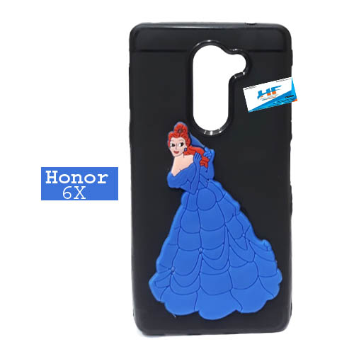 Honor 6x (Blue) Princess2 3D Sticker Soft Silicone Phone Case