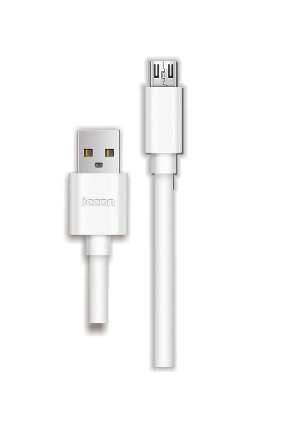 Iccon 2A Fast Charging USB Data Cable - White (1 Meter) - Image 4