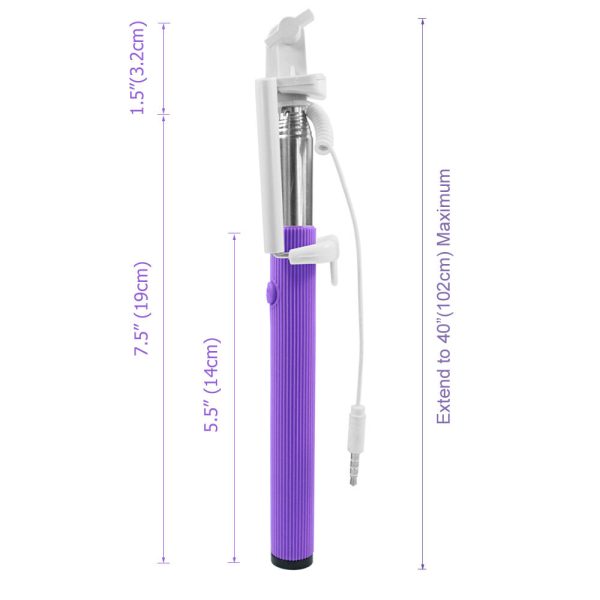 Selfie Stick for Mobile Phone (Purple) - Image 7