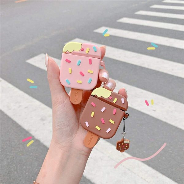 Ice Cream AirPods Case with Keychain Designed for Apple AirPods 1 & 2 (Airpods Not Included) (Chocolate) - Image 6