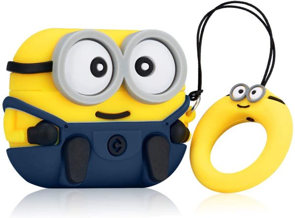 Airpods Pro Compatible Cute Minion Case, 3D Cartoon Character Silicone Animal Airpods Pro Designer Skin - Image 3