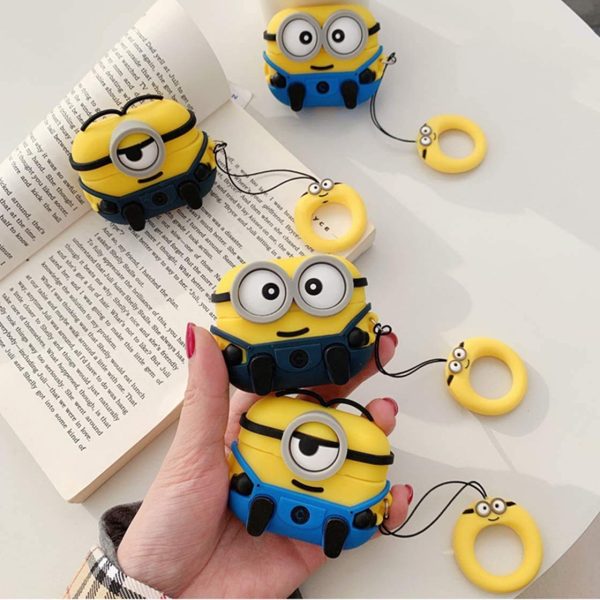 Airpods Pro Compatible Cute Minion Case, 3D Cartoon Character Silicone Animal Airpods Pro Designer Skin - Image 5