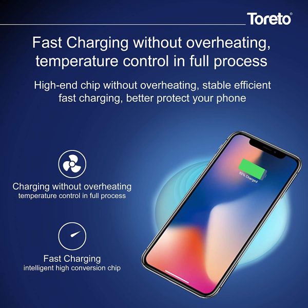 Toreto Magik-506, Qi-Certified Fast Wireless Charger, Charging iPad Compatible - Image 6