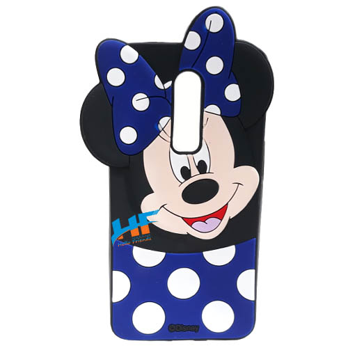 One Plus 6 3D Mickey Mouse Soft Rubber Cartoon Back Cover Case (Blue)