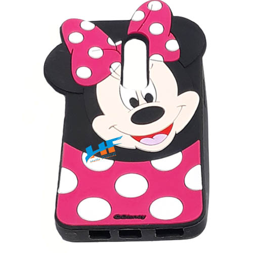 One Plus 6 3D Mickey Mouse Soft Rubber Cartoon Back Cover Case (Pink) - Image 2