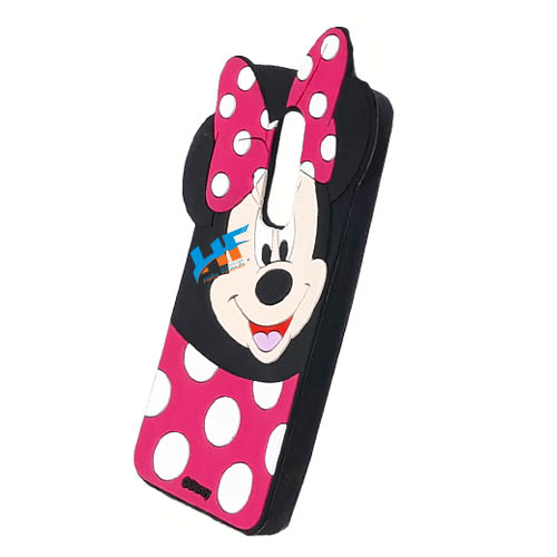 One Plus 6 3D Mickey Mouse Soft Rubber Cartoon Back Cover Case (Pink) - Image 6