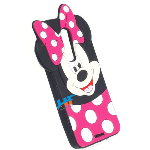 One Plus 6 3D Mickey Mouse Soft Rubber Cartoon Back Cover Case (Pink) - Image 7