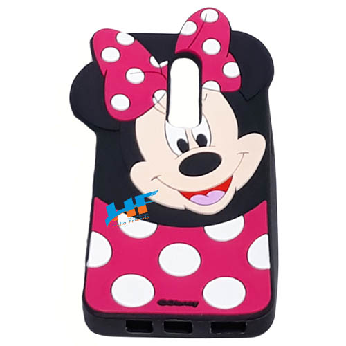 One Plus 6 3D Mickey Mouse Soft Rubber Cartoon Back Cover Case (Pink) - Image 8