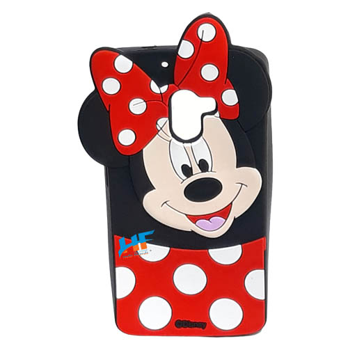 Lenovo K4 Note 3D Mickey Mouse Soft Rubber Cartoon Back Cover Case (Red)