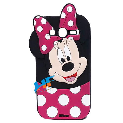 Samsung Galaxy Grand i9060 / i9082 3D Mickey Mouse Soft Rubber Cartoon Back Cover Case (Pink)
