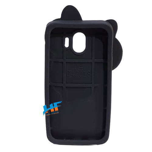 Samsung Galaxy J4 3D Cute Cat Soft Rubber Cartoon Back Cover Case (Black) - Image 4