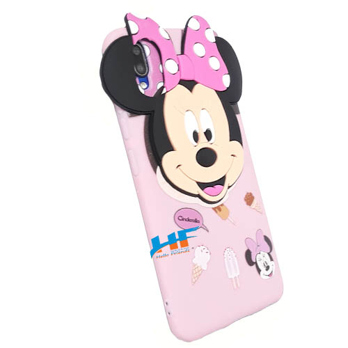 Vivo Y91 / Y93 Mickey 3D Cartoon Silicon Case Back Covers (Pink) - Image 2