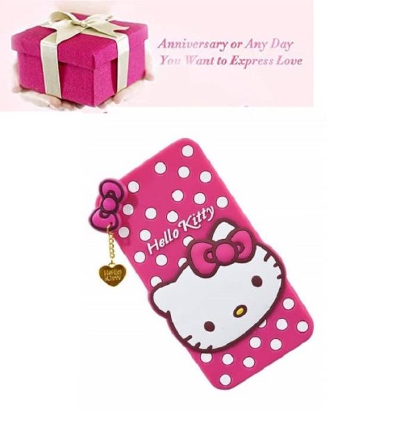 Realme X2 Pro 3D Cute Hello Kitty Case  Soft Silicone Rubber Back Cover (Pink) - Image 2