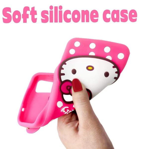 Realme X2 Pro 3D Cute Hello Kitty Case  Soft Silicone Rubber Back Cover (Pink) - Image 3