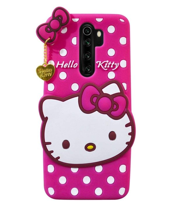 Realme X2 Pro 3D Cute Hello Kitty Case  Soft Silicone Rubber Back Cover (Pink)